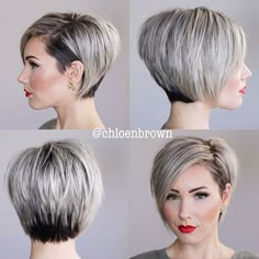 10 perfecte looks die jou de winter door laten komen! Welke kies jij? - Kapsels voor haar Short Gray Hair, Hair 2018, Short Bob Haircuts, Penteado Cabelo Curto, Short Haircut, Short Hair Styles Easy, Short Hair With Bangs, Short Hair With Layers, Short Bob Hairstyles