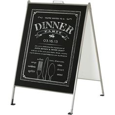 a black and white sign with a chalkboard on it's side that says, you're going to a dinner party