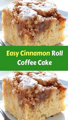 easy cinnamon roll coffee cake on a plate