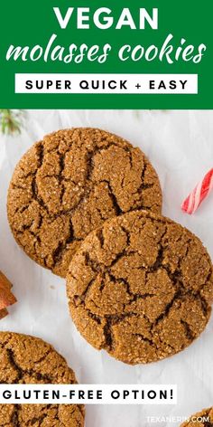 vegan molasses cookies are super quick and easy to make