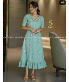 Office Dresses For Women Classy Simple, Kurthi Models Latest Cotton For Stitching, Printed Hakoba Kurta Designs, Frock Neck Models, Fancy Kurti Designs Latest Neck Design, Kurthis Models Latest For Stitching, Latest Frock Designs For Women Casual, Frock Patterns Womens, Kerala Churidar Models