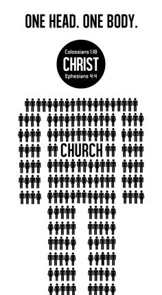 a poster with the words one head, one body and people in black on white