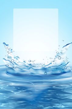 an image of water with bubbles in the air and a white square frame above it