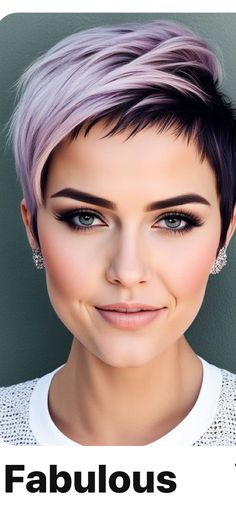 Metal Haircuts Women, Half Shaved Hairstyles, Short Goth Hairstyles Pixie Cuts, Pixie Hair Color Ideas, Pixie Purple Hair, Pixie Haircut Purple, P!nk Pixie Haircut, Short Spiked Hair