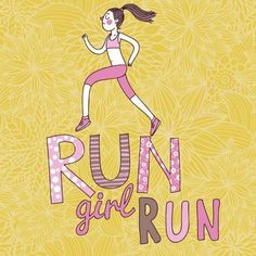 size: 12x12in Art Print: Run, Girl, Run. Cartoon Girl Running. Health Care Concept in Vector by smilewithjul : Running Posters, Running Art, Morning Running, Fun Run, Cartoon Girl, Girl Running, Girl Cartoon, High Quality Art Prints, Find Art