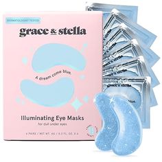 Award Winning Under Eye Mask (Blue, 6 Pairs) Reduce Dark Circles, Puffy Eyes, Undereye Bags, Wrinkles - Gel Under Eye Patches, Vegan Cruelty-Free Self Care by grace and stella. Tighten Under Eye Skin, Undereye Bags, Dry Under Eyes, Under Eye Patches, Under Eye Mask, Under Eye Wrinkles, Reduce Dark Circles, Eye Patches, Eye Wrinkle