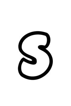 the letter s is shown in black and white