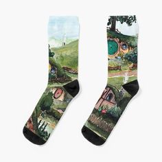 Super soft all-over printed knit socks with extra cushioning in the sole. Suitable for men and women. House Socks, No Place Like Home, Green House, Knit Socks, Socks For Sale, Knitting Socks, My Art, Multi Color, Socks