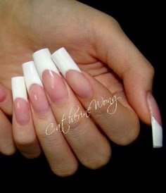 Long Gel Nails, Curved Nails, French Acrylic Nails, White Nail, Nail Styles, Summer Acrylic Nails, Short Acrylic Nails Designs, Trim Nails, Square Acrylic Nails