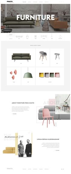 the website design for furniture store