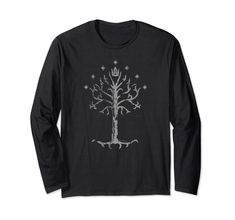 PRICES MAY VARY. Lord of the Rings Tree of Gondor Longsleeve T Shirt is available in adult unisex sizes. This is a 100% authentic, officially licensed Lord of the Rings Tee Shirt! The Lord of the Rings is a fantasy film series directed by Peter Jackson. The films follow hobbit Frodo Baggins (Elijah Wood) as he and the Fellowship embark on a quest to destroy the One Ring, and thus ensure the destruction of its maker, Sauron. Lightweight, Classic fit, Double-needle sleeve and bottom hem Lord Of The Rings Tree, Tree Of Gondor, The One Ring, Peter Jackson, Frodo Baggins, Elijah Wood, New Line Cinema, Cow Tshirt, Fantasy Films