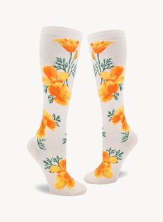 U.S. shoe size: women’s 6–10, men's 4–8 65% cotton, 24% nylon, 8% polyester, 3% spandex Designed in Bellingham, WA and made in Korea Also available in men's and women's crew Knee High length Ca Poppy, Womens Knee High Socks, Bellingham Wa, Bird Book, Books Young Adult, High Socks, Knee High Sock, Sales Gifts