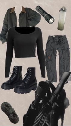 Created by Ravens_13 on Shuffles Zombie Clothes, Alt Clothes, Apocalyptic Fashion, Movies Outfit, Lara Croft, Gaming Clothes