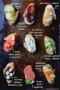 an image of different types of sandwiches on a baking sheet with instructions to make them