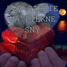 a person holding a heart shaped object with the words, dia cebie na pekne sky