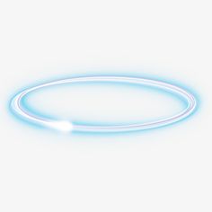 a white ring with blue light coming out of the center on a white background that appears to be blurry