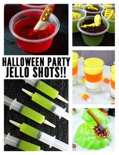 halloween party jello shots collage