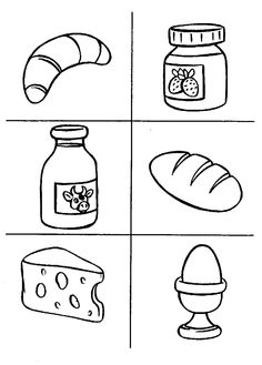 four different types of food coloring pages