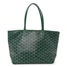 This is an authentic GOYARD Goyardine Artois PM in Green.This tote is crafted with the classic Goyard goyardine chevron-coated canvas. The bag features leather strap handles, a leather top border, and base trim. The top zipperopens to a spacious beige interior with a hanging patch pocket. Designer Green Coated Canvas Shoulder Bag, Green Coated Canvas Bags With Leather Trim, Green Bag With Leather Trim For Shopping, Green Bags With Leather Trim For Shopping, Green Leather Trim Shoulder Bag For Shopping, Green Shoulder Bag With Leather Trim For Shopping, Green Coated Canvas Shoulder Bag For Errands, Luxury Green Shoulder Bag With Leather Trim, Birthday Bags