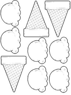 an ice cream cone and other shapes to make it look like they are in the shape of