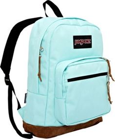 JanSport Right Pack Laptop Backpack Aqua Dash - via eBags.com! Jansport Right Pack, What's In My Backpack, Blue Laptop, Suede Backpack, Pack Backpack, Accessories Blue