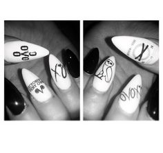 Ovo And Xo, Drake Nails Ideas, Concert Nails Ideas Drake, Drake Nails Art, Ovo Nails Drake, Drake Nails, Weeknd Birthday, The Weeknd Birthday, Birthday Nails Inspiration