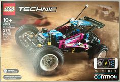 a lego technic monster truck is shown in the box with instructions on how to use it