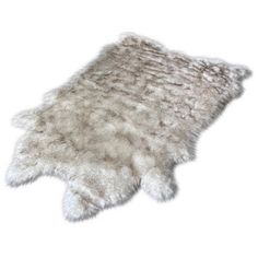 a sheepskin rug is shown on a white background