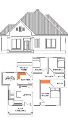 the floor plan for a two story house