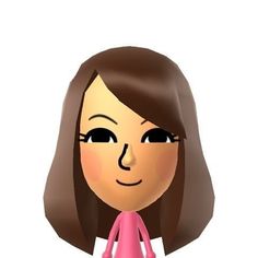 an animated woman with brown hair and pink shirt