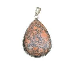 Natural Vintage Coffee Jasper Pendant, Pear Shape Pendant, 925 Sterling Silver Plated Wholsale Jewel, Handmade Pendant, teardrop stone pendant, Statement Necklace, Smooth Necklace Pear Shape Pendant, Pear Shaped Pendant