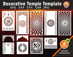 decorative templates for laser cutting, paper and other crafting projects - svg dxf eps cdr