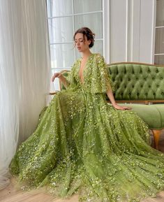 Winter Gown, Winter Gowns, Teuta Matoshi, Yellow Evening Dresses, Renewal Ceremony, Grey Evening Dresses, Champagne Evening Dress, Green Outfits, Gold Evening Dresses