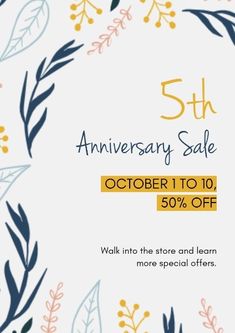 the 5th anniversary sale is up to 50 % off