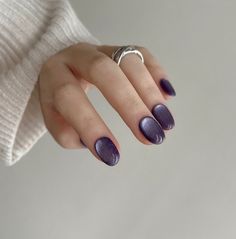 Neutral Fall Nail Colors, Velvet Nails, Nail Art Trends, Eye Nails, Nails Now, Simple Gel Nails, Purple Nail, Blush Nails