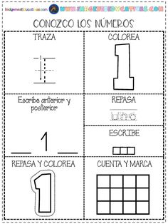 the spanish language worksheet for learning numbers and letters in order to learn how to read