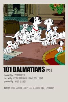 101 dalmatians from the cartoon series'101 dalmatians'is shown in this poster