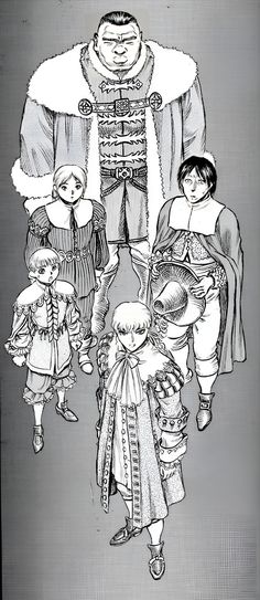 an image of people standing in front of a giant man with two children on his lap