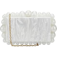 White Acrylic Clutch Is Crafted From High-Quality Acrylic, This Hard Box Purse Is Built To Last And Can Withstand Daily Wear And Tear. Full Acrylic Body,Nicely Made Stylish And Elegant Acrylic Handbag Features Artistic.Making It A Standout Accessory For Any Occasion. This White Acrylic Clutch Bag Comes With A Detachable Chain. Acrylic Clutch Can Be Used As A Clutch Purse, Shoulder Bag, Or Crossbody Bag. It Is Very Easy To Match, And Let You Become The Focus Of Fashion. White Chain Handbag, Pearl Clutch, Acrylic Clutch, Jelly Bag, Rose Violette, Crystal Clutch, Wedding Purse, Evening Handbag, Bubble Bag