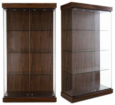 Curio Cabinets with Glass Fronts Trophy Cabinets, Glass Trophy, Walnut Laminate, Glass Display Shelves, Souvenir Display, Wall Display Cabinet