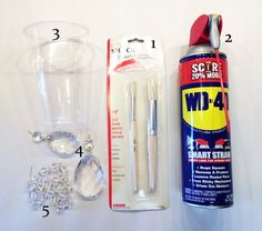 the contents of a diy kit including screwdriver, glass and glue