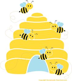 three bees flying over a bunch of honeycombs