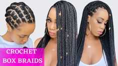 Box Braids For Beginners, Crotchet Box Braids, Braids For Beginners, Hair Braiding Styles, Crochet Braid Pattern, Haircut Names, African Hair Braiding, Kids Curly Hairstyles, Crochet Box Braids