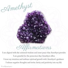 amethyst affirmations with purple crystals