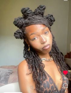 Loc Bow Hairstyle, Locs Bantu Knot Styles, Locs On Fine Natural Hair, Loc Hairstyles Medium Length, Locs With Bows, Bantu Knot Loc Styles, Prom Hairstyles Locs, Loc Bantu Knot Styles, Bantu Knots With Locs