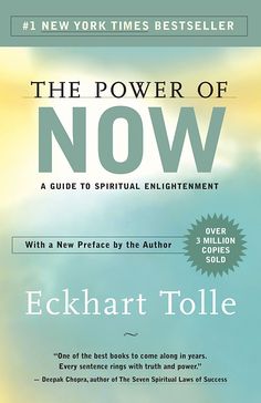 the power of now by echakrt tolle, with an image of clouds in the background