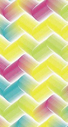 an abstract pattern with wavy lines in different colors and sizes, on a white background