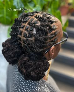 Simple Dreads Styles For Women, Locs Hairstyles With Added Hair, 2 Ponytails With Locs, Braided Locs Women, Loc Women Hairstyles, Updo Hairstyles With Locs, Natural Hair Locks Hairstyles, Dread Loc Styles Women, Two Braid Loc Styles