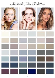 Neutral Season Color Palette, Color Analysis Summer, Summer Skin Tone, Autumn Shopping, Light Summer Color Palette, Cool Summer Palette, Summer/fall Outfits, Soft Autumn Color Palette, Soft Summer Palette