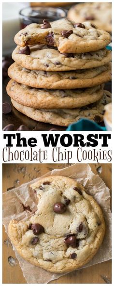 the worst chocolate chip cookies are made with only 3 ingredients and they're so good to eat